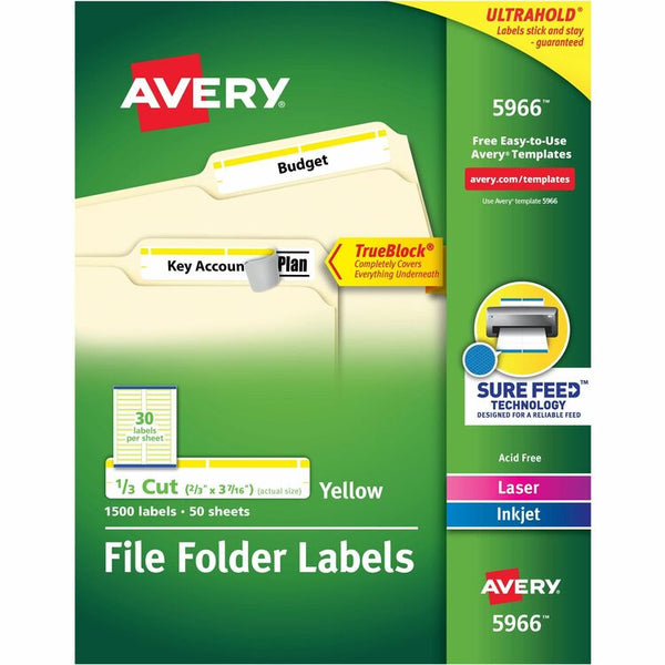 Avery TrueBlock File Folder Labels (AVE5966)