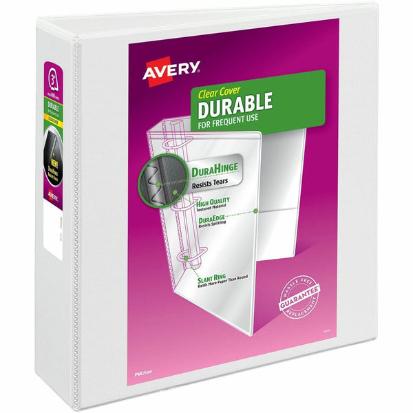 Avery&reg; Easy Insert&trade; 3" View Binder, White (AVE09701)