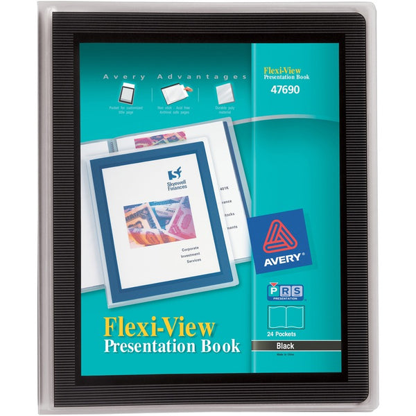 Avery&reg; Flexi View Presentation Cover, Black, Each (AVE47690)