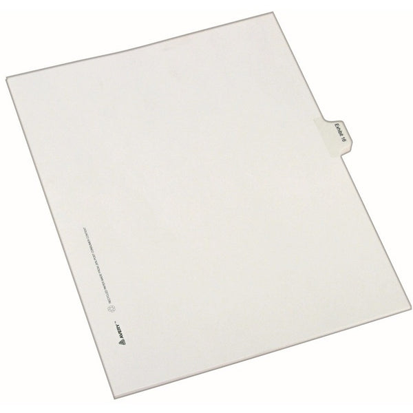 Avery&reg; Allstate Individual Legal Dividers, Letter Size, EXHIBIT 16, White (AVE82148)