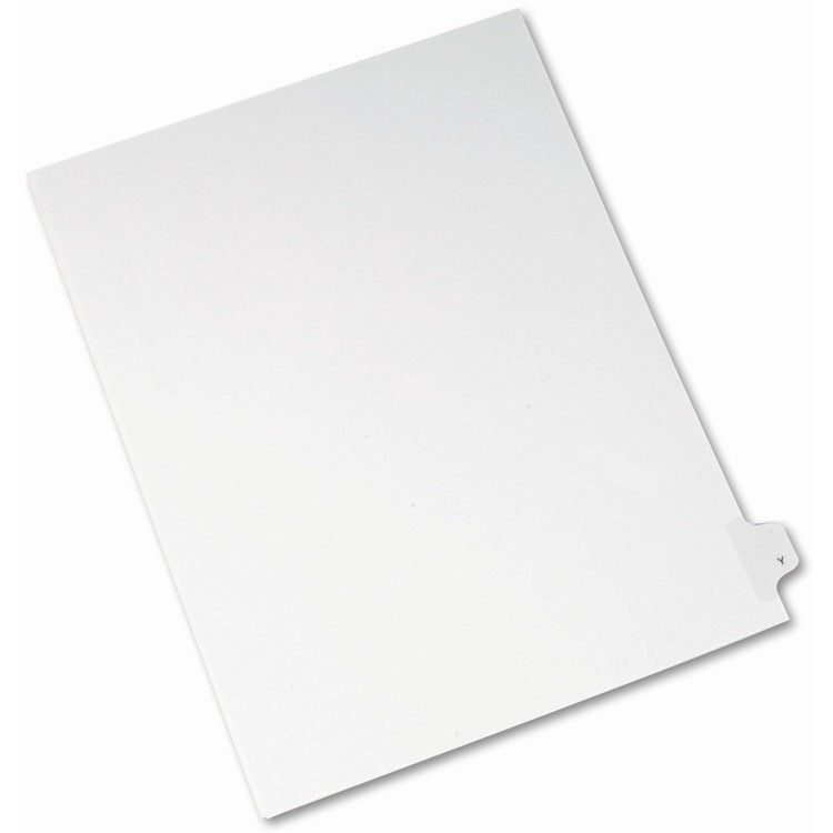 Avery&reg; Preprinted Legal Exhibit Side Tab Index Dividers, Allstate Style, 26-Tab, Y, 11 x 8.5, White, 25/Pack (AVE82187)