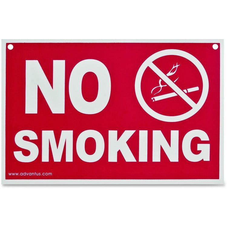 Advantus Economy No Smoking Wall Sign, 8 x 12, Red/White (AVT83639) Each
