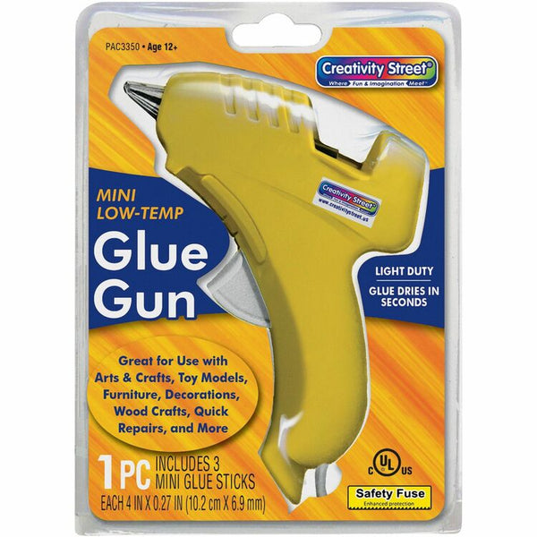 Creativity Street Glue Gun, Trigger Style, Includes 3 Glue Sticks, Assorted (PAC3350) Each