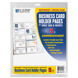 C-Line Business Card Refill Pages, 11" x 8-1/2", Clear (CLI61117) Pack of 5