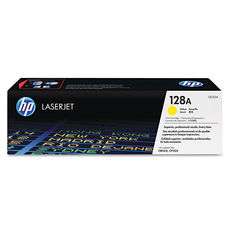 HP HP 128A, (CE322A) Yellow Original LaserJet Toner Cartridge (HEWCE322A)