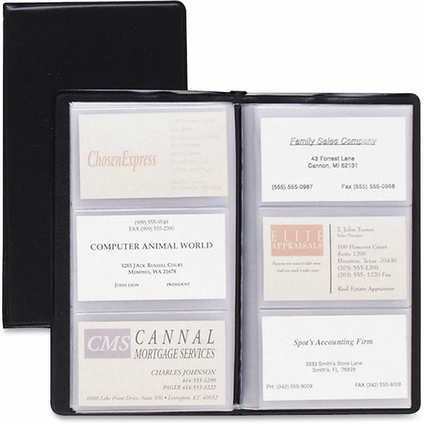 Cardinal Card Holder, Business, 72 Card Capacity, 7-3/4&quot;x4-3/8&quot;, Vinyl, Black (CRD751610) Each