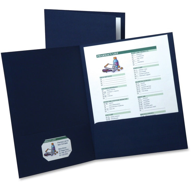 Oxford Two Pocket Portfolio, Blue, Pack of 5 (OXF50543) 1 Pack of 5