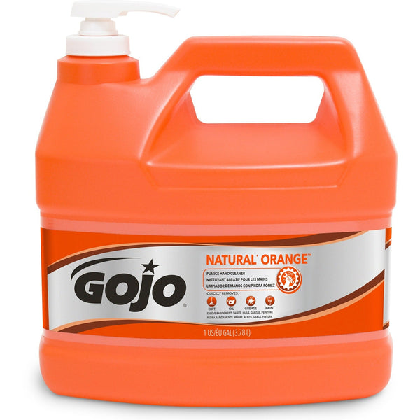 Gojo&reg; Natural Orange Pumice Hand Cleaner with Pump Dispenser, Gallon Bottle (GOJ095504)