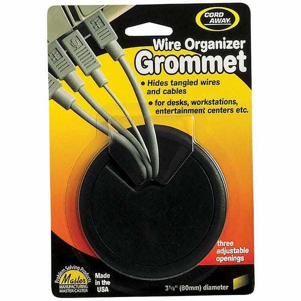 CordAway Grommet, 3 1/8&quot; Diameter, Adjustable Openings, Black (MAS00203) Each