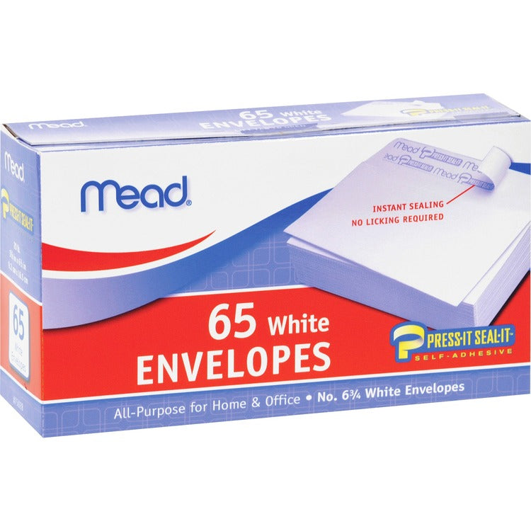 Mead Plain Envelopes, No. 6.75, Self Sealing, White (MEA75028)