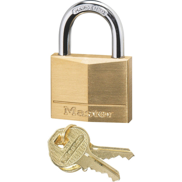 Master Lock Solid Brass Padlock, Corrosion Protection, Brass (MLK140D) Each