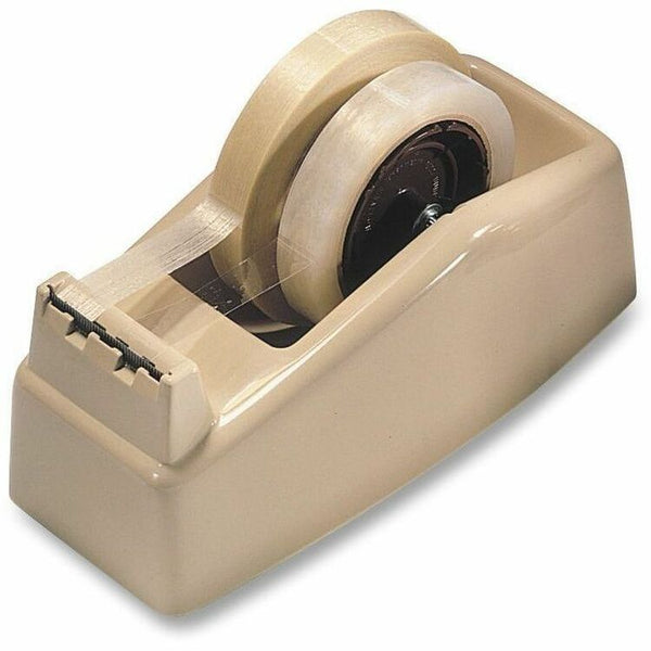 Scotch Two-Roll Desktop Tape Dispenser, 3" Core, High-Impact Plastic, Beige (MMMC22)