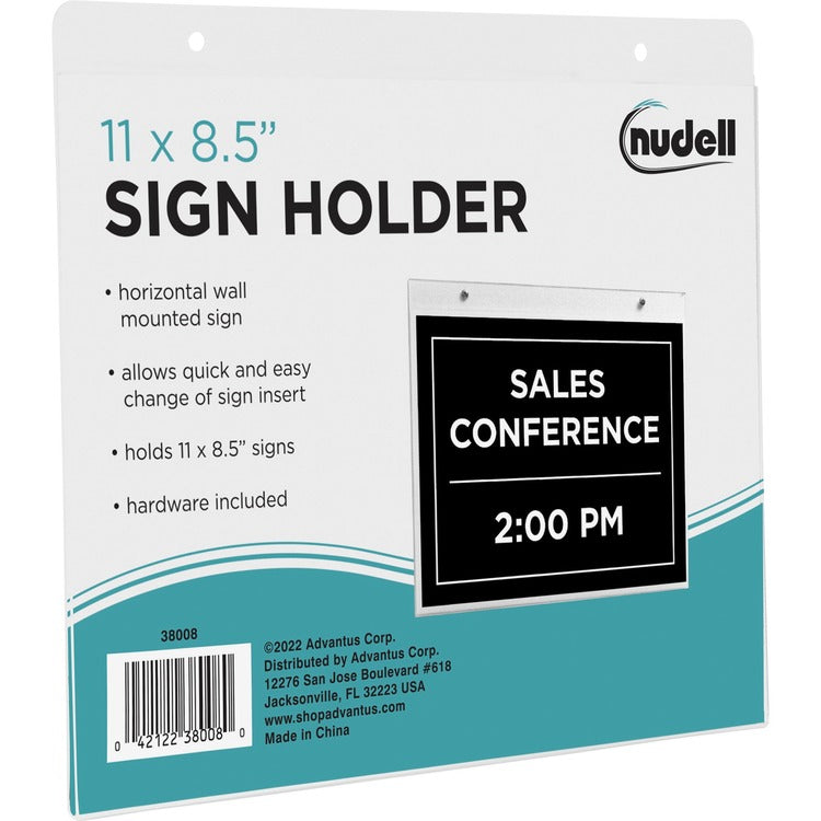 Golite nu-dell Acrylic Sign/Photo/Certificate Holder, Horizontal Wall, 8 1/2w x 11h (NUD38008) Each