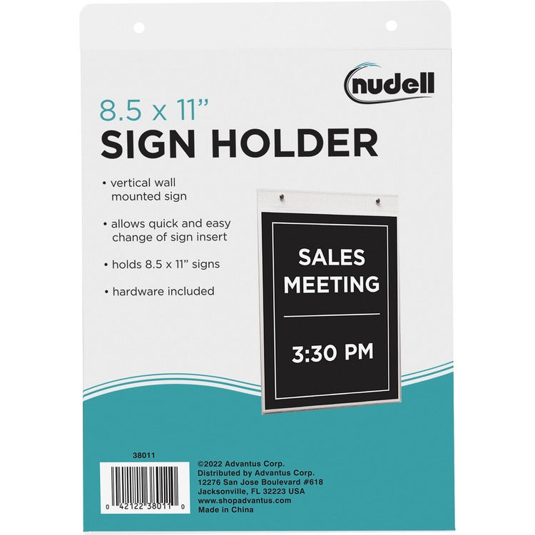 Golite nu-dell Acrylic Sign/Photo/Certificate Holder, Vertical Wall, 8 1/2w x 11h (NUD38011) Each