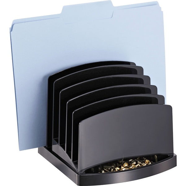 Officemate Incline Sorter, 6 Sections, Letter to Legal Size Files, 7.5" x 7.5" x 6.4", Black (OIC22222) Each
