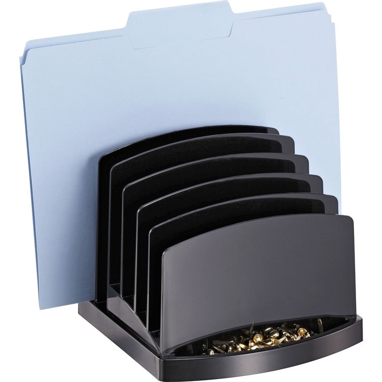 Officemate Incline Sorter, 6 Sections, Letter to Legal Size Files, 7.5" x 7.5" x 6.4", Black (OIC22222) Each