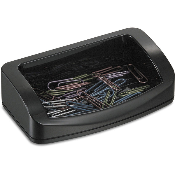Officemate Business Card/Clip Holder, 4 3/4&quot;x2 3/4&quot;x1 3/8&quot;, Black (OIC22332) Each