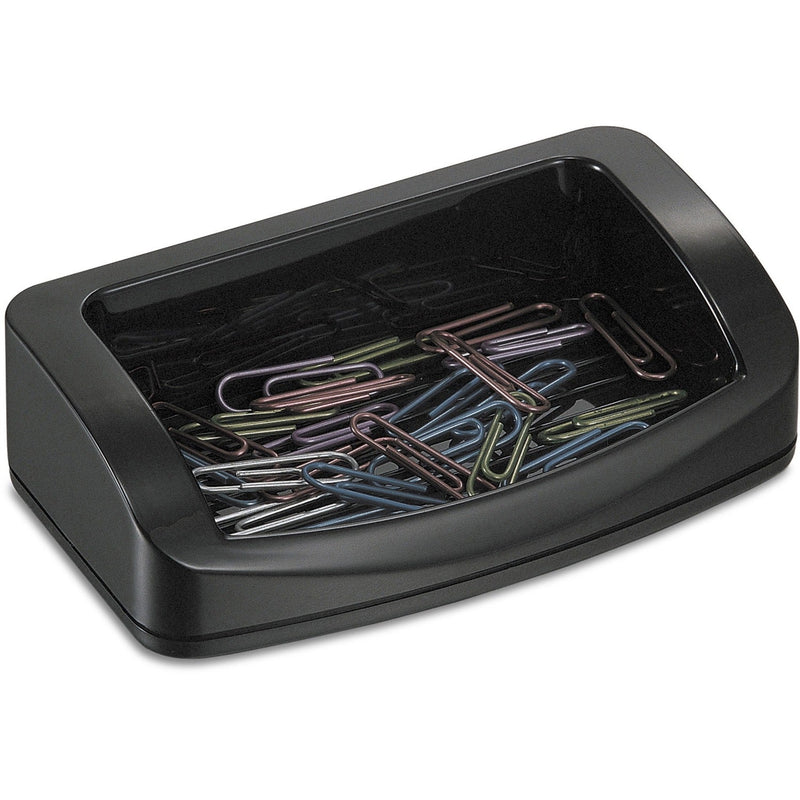 Officemate Business Card/Clip Holder, 4 3/4&quot;x2 3/4&quot;x1 3/8&quot;, Black (OIC22332) Each