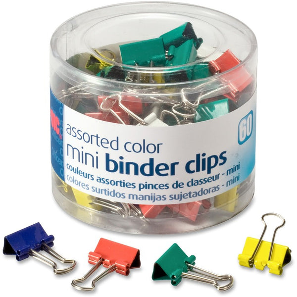 Officemate Mini Binder Clips, Metal, AST (OIC31024) Pack of 60