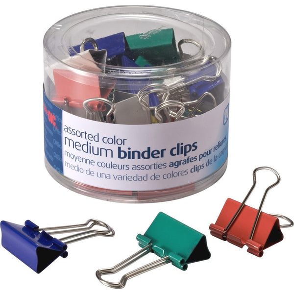 Officemate Assorted Colors Binder Clips, Medium, 24/Pack (OIC31029)