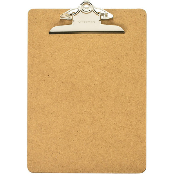 Officemate Hardboard Clipboard, 1&quot; Paper Capacity, 9&quot;x12 1/2&quot;, Brown (OIC83100) Each