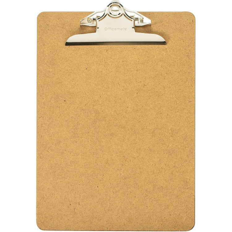 Officemate Hardboard Clipboard, 1&quot; Paper Capacity, 9&quot;x12 1/2&quot;, Brown (OIC83100) Each