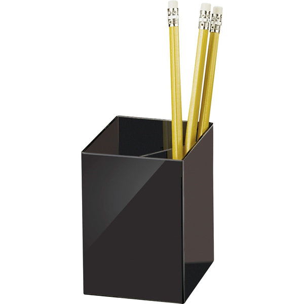Officemate Pencil cup, Three Compartments, 2 7/8&quot;x2 7/8&quot;x4&quot;, Black (OIC93681) Each