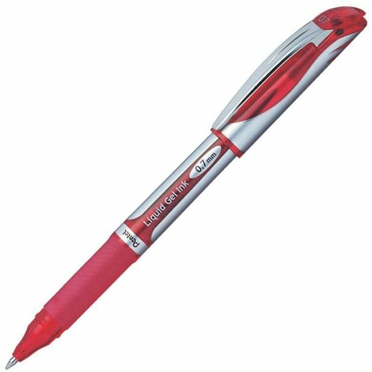 EnerGel Pen, Liquid Gel, Refillable, .7mm, Red Barrel, Red Ink (PENBL57B) Each
