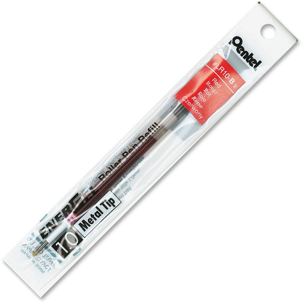 EnerGel Refill for Pentel EnerGel Retractable Liquid Gel Pens, Conical Tip, Bold Point, Red Ink (PENLR10B) Each