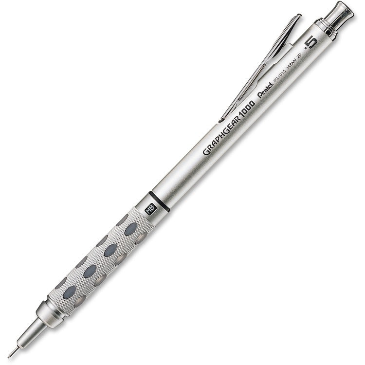 Pentel Automatic Drafting Pencil, .5mm, Gray Accent Barrel (PENPG1015A) Each