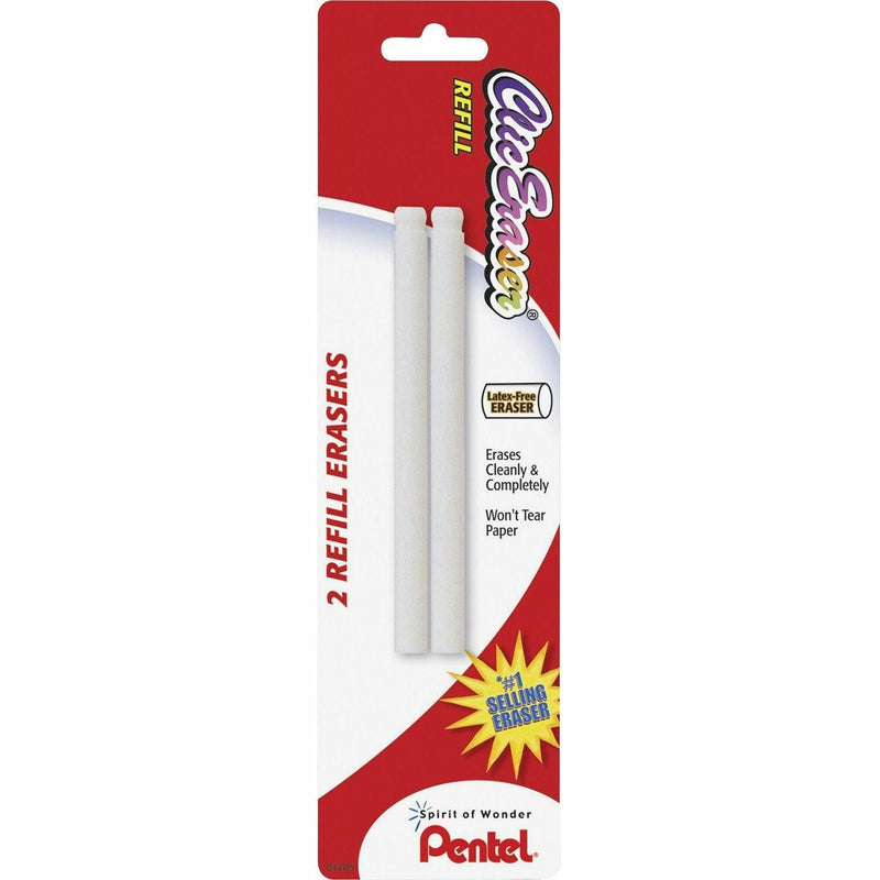 Pentel Earser Refill; Nonabrasive; 2/Pack; White (PENZER2BPK6) Pack of 2