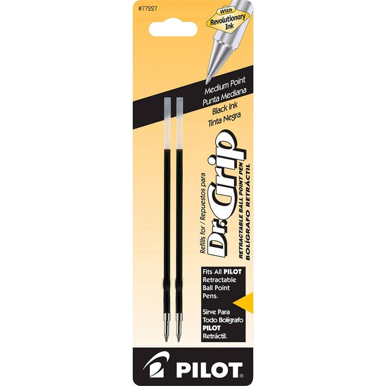 Pilot Refill for Dr. Grip, Easytouch, The Better, B2P and Rex Grip BeGreen Ballpoint Pens, Medium Point, Black Ink, 2/Pack (PIL77227)