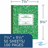 Roaring Spring Grade School Ruled Composition Book, Grade 1 Manuscript Format, Green Marble Cover, (50) 9.75 x 7.75 Sheets (ROA77920) Each