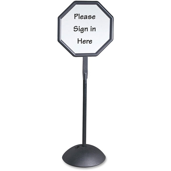 Safco Double Sided Sign, Magnetic/Dry Erase Steel, 19 1/4 x 19 1/4, White, Black Frame (SAF4118BL)