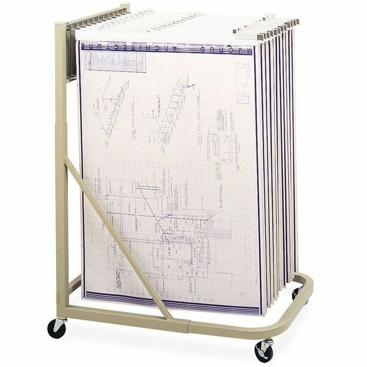 Safco Steel Sheet File Mobile Rack, 12 Pivot Brackets, 27w x 37.5d x 61.5h, Sand (SAF5026) Each