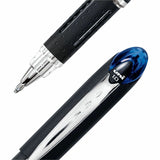 uniball Jetstream Ballpoint Pens, Blue Ink, Pigment-based, Black Stainless Steel Barrel, 12/Dozen (UBC33922DZ) Case of 12