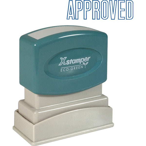 Xstamper Approved Ink Stamp, 1/2&quot;x1 5/8&quot;, Blue (XST1008) Each