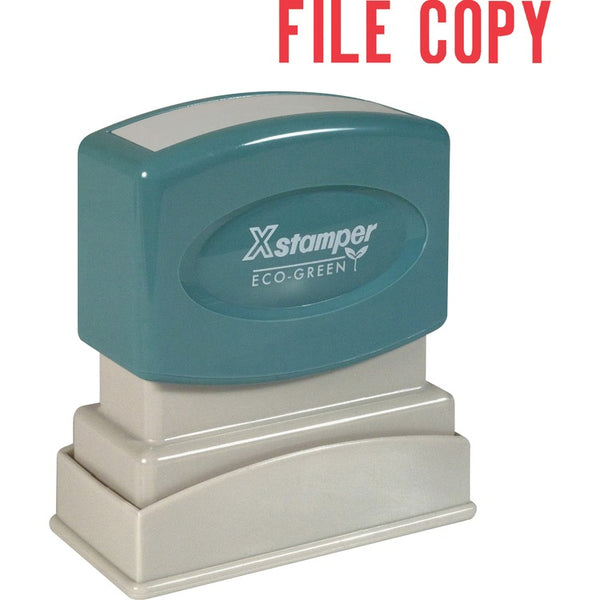 Xstamper File Copy Ink Stamp, 1/2&quot;x1 5/8&quot;, Red Ink (XST1071) Each