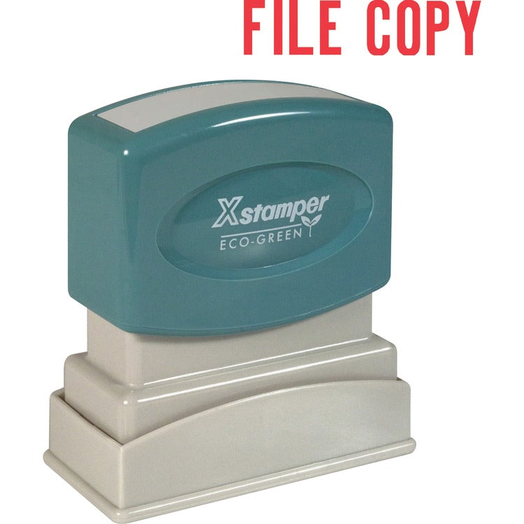 Xstamper File Copy Ink Stamp, 1/2&quot;x1 5/8&quot;, Red Ink (XST1071) Each