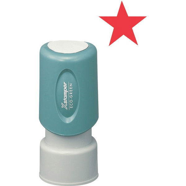 Xstamper Round Star Ink Stamp, 5/8&quot;, Red Ink (XST11309) Each