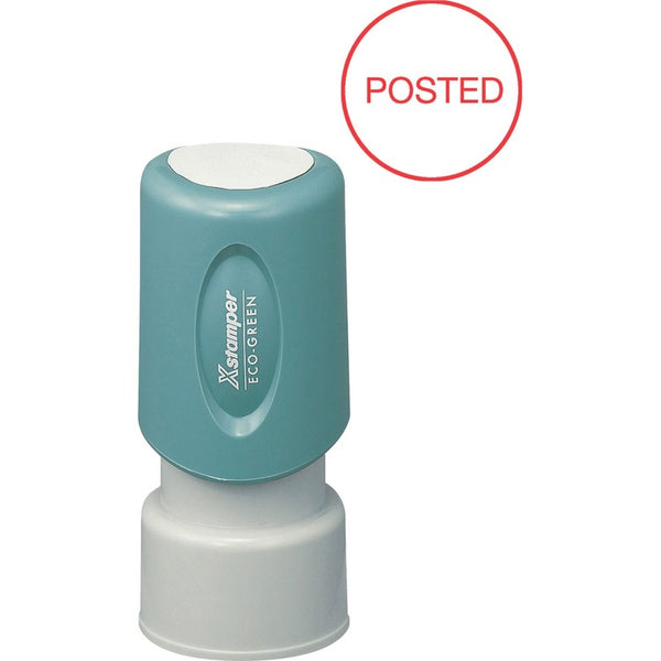 Xstamper Round &quot;Posted&quot; Ink Stamp, 5/8&quot;, Red Ink (XST11363) Each