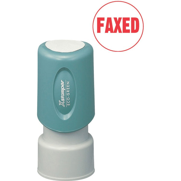 Xstamper Round &quot;Faxed&quot; Ink Stamp, 5/8&quot;, Red Ink (XST11409) Each