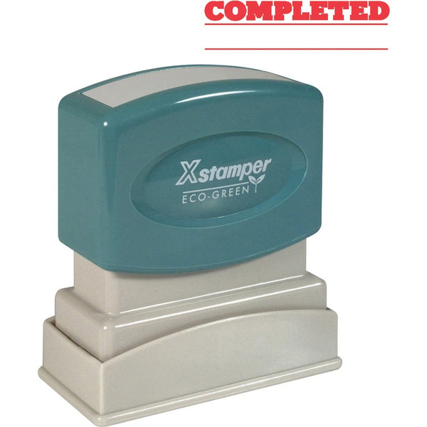 Xstamper Completed Ink Stamp, 1/2&quot;x1 5/8&quot;, Red Ink (XST1214) Each