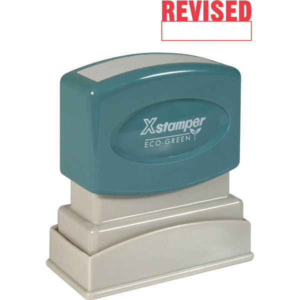 Xstamper Revised Ink Stamp, 1/2&quot;x1 5/8&quot;, Red Ink (XST1219) Each