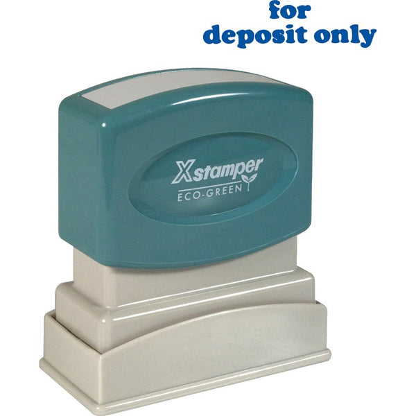 Xstamper For Deposit Only Ink Stamp, 1/2&quot;x1 5/8&quot;, Blue Ink (XST1333) Each
