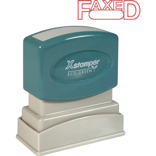 Xstamper Faxed Ink Stamp, 1/2&quot;x1 5/8&quot;, Red Ink (XST1350) Each