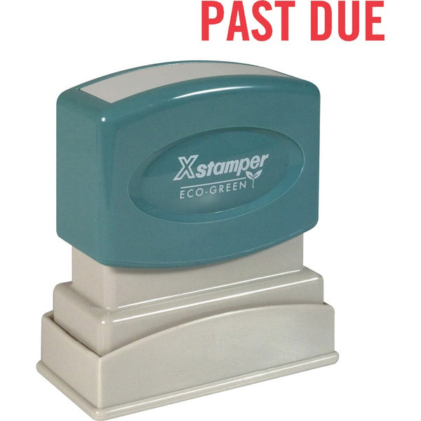Xstamper Past Due Ink Stamp, 1/2&quot;x1 5/8&quot;, Red Ink (XST1362) Each