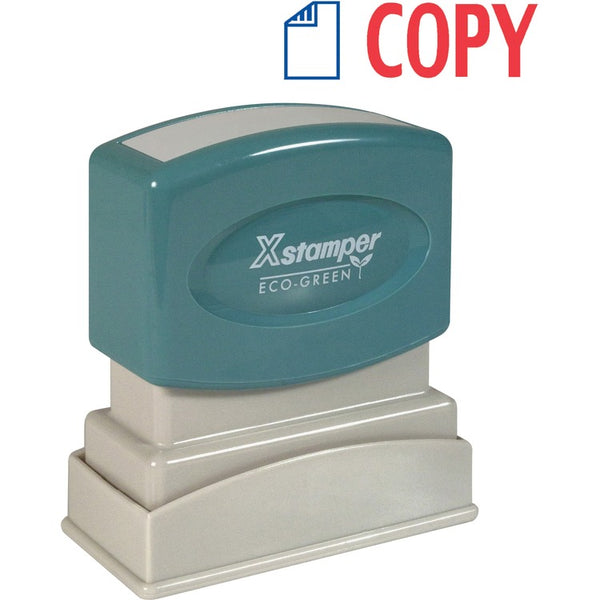 Xstamper Copy Ink Stamp, 1/2&quot;x1 5/8&quot;, Blue/Red Ink (XST2022) Each