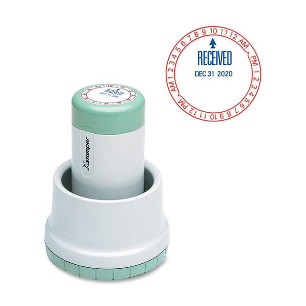 Xstamper Pre Inked 2 Color Rotary Time RECEIVED Stamp (XST22402) Each