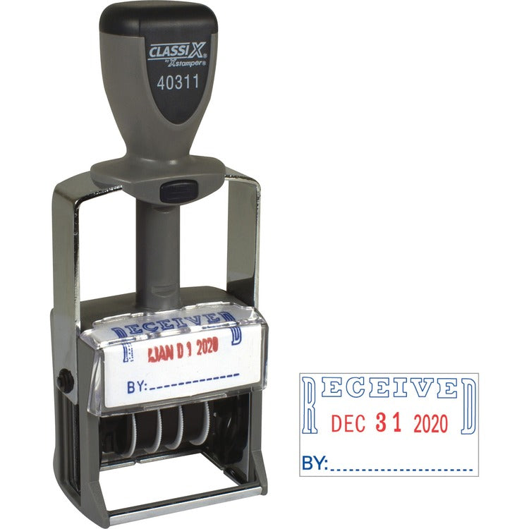 Xstamper Heavy Duty Self Inking Line Dater, &quot;Received&quot; (XST40311) Each